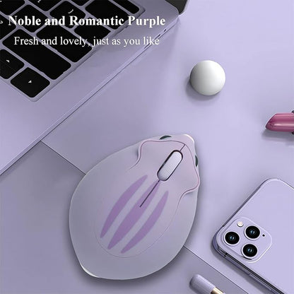 CHUYI Cute Hamster Wireless Silent Mouse Cartoon Portable Travel Mute Mouse 1200DPI Optical Cordless Quiet Animal Mice for Computer Laptop PC Gift (Purple)