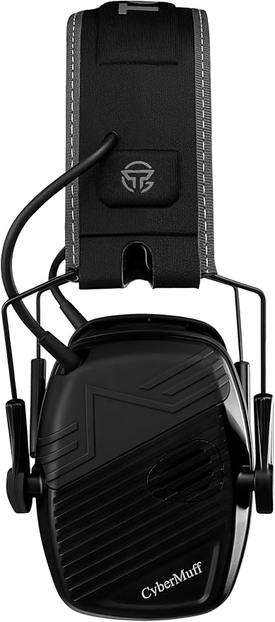 CyberMuff E – Electronic Shooting Ear Protection Earmuffs | NRR 24dB, Memory foam ear cushion, Padded headband, Compact folding design, Ergonomic design, Comfortable