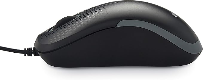 Verbatim USB Silent Corded Optical Mouse - Computer Wired Noiseless and Silent Click Mouse for Mac and PC - Black