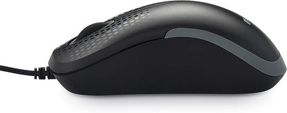 Verbatim USB Silent Corded Optical Mouse - Computer Wired Noiseless and Silent Click Mouse for Mac and PC - Black