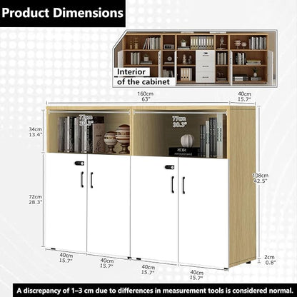 File Cabinet with Password Lock, Wood Lateral Filing Cabinet for Letter/A4 Files, 3 Drawer with Door, Printer Stand with Open Shelves for Home Office