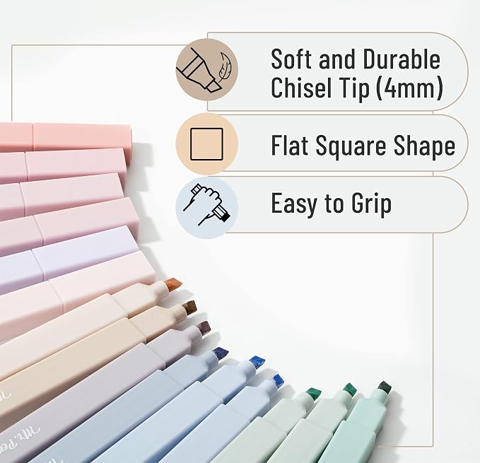 Mr. Pen- Aesthetic Highlighters No Bleed, 16 Pack, Morandi Colors | Chisel Tip, Cute Highlighters Assorted Colors for Journaling, Highlighting, Underlining, Fast Dry, Back to School Supplies
