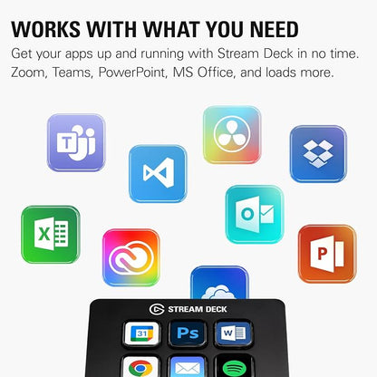 Elgato Stream Deck Mini, 6 Customizable LCD Macro Keys | Compatible with Zoom, Teams, Office, Adobe apps and more, Drag-and-drop setup, Multi-action sequencing, Works Mac and PC