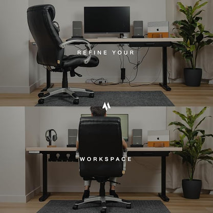 No-Drill Under Desk Cable Management Tray - 2-Pack Wire & Cord Organizer - Standing Desk Cable Management - Power Strip Holder - M