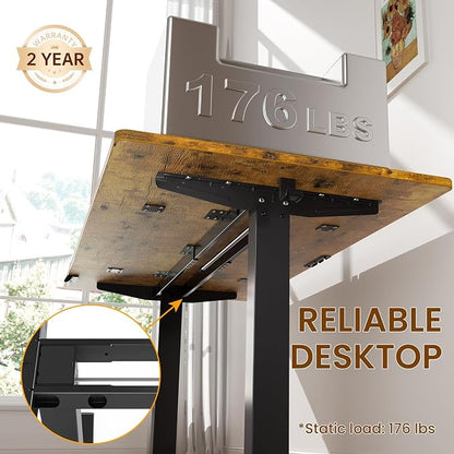 Veken 63" x 28" Super Large Standing Desk, Conference Room Tables, Height Adjustable Electric Computer Desk, Sit to Stand Up, Modern Workstation for Home Office, Writing, Gaming Study, Brown
