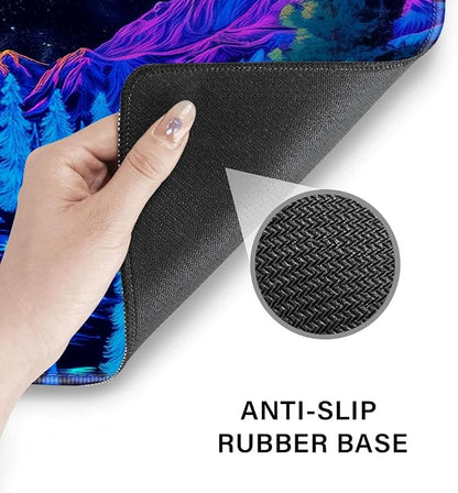 Desk Pad and Keyboard Wrist Rest, Large Mouse Pad + Keyboard Pad+Mouse Wrist Support, Non-Slip Desk Mat Protector for Office, Home 31.5×11.8 Inches Waterfall