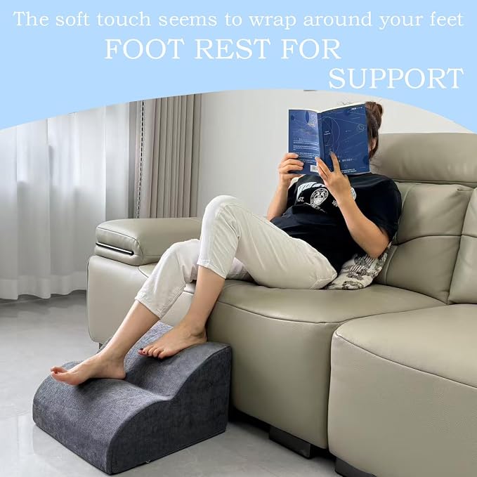 Foot Rest for Under Desk at Work.Multifunctional 3-Tier Foot Stool,with Washable Footrest.for Under Desk,Office Chair Gaming Chair & Sofa,Leg Elevation Pillow,Supports Posture -Dark Grey