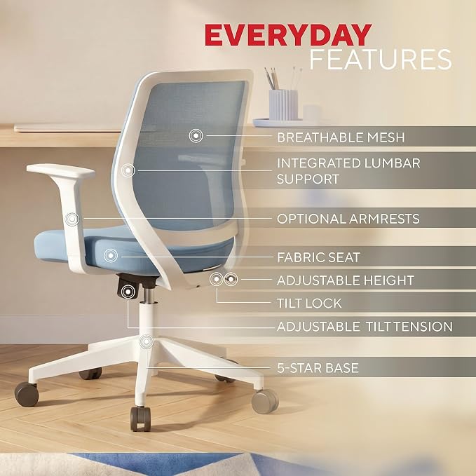 Staples Ergonomic Task Chair, Fabric, Ergonomic, Swivel