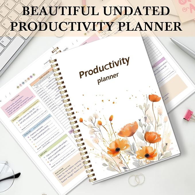 ADHD Daily Planner with Hard Cover & Colorful Sheets Inside,Productivity Planner Task Management Organizer for Neurodivergent Adults Focused for Men & Women, 7" x 10"