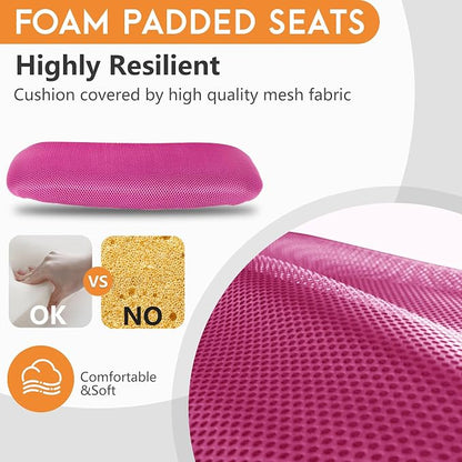 FDW Home Office Chair Mid Back Mesh Desk Chair Armless Computer Ergonomic Task Rolling Swivel Chair Back Support Adjustable Modern with Lumbar Support (Pack of 3, Pink)