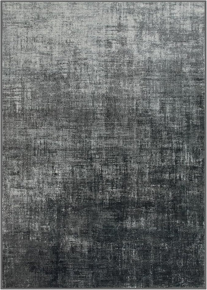Lahome Washable Area Rugs 5x7,Boho Black and White Rugs for Living Room,Modern Abstract Ombre Soft Non-Slip Low-Pile Throw Carpet for Bedroom Dining Room Office(5'x7',Black and White)