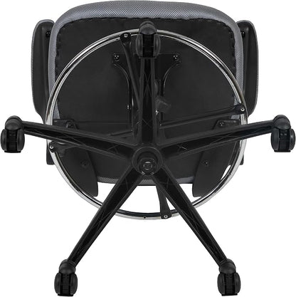 Flash Furniture Kelista Mid-Back Swivel Office Chair with Adjustable Seat Height, Ergonomic Mesh Desk Chair with Flip-Up Armrests, Dark Gray