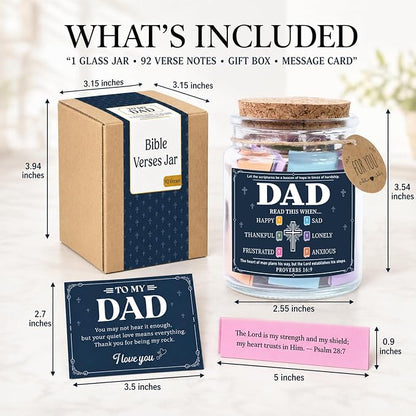 Father Day Gift for Dad, Bible Verse Jar for Dad, Christian Gifts for Men, First Father Day Gift from Son, Daughter