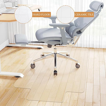 KMAT Office Chair Mat,Easy Glide Hard Wood Tile Floor Mats,Chair Mat for Home Office Rolling Chair,Heavy Duty Floor Protector -36"x48" with Lip