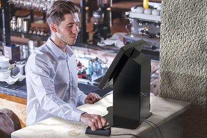 Anti-Theft Tablet Desk Stand – CTA Secured POS Kiosk with Password Lock & Printer Shelf for iPad 11 (A16) - Pro 11-inch M4 - Air 11-inch M3- iPad 10th Gen - Galaxy Tab & More Tablets
