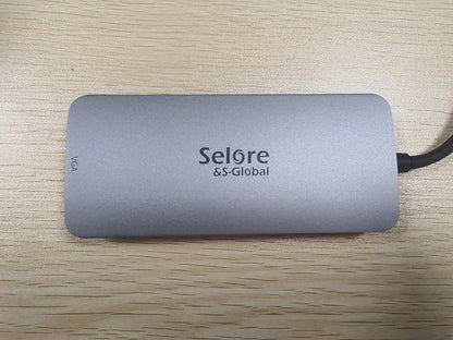 USB C Docking Station Dual HDMI Monitor Adapter, Selore USB C Hub 3 Monitors with Dual HDMI, Displayport, VGA, 100W PD Charging, 3USB 2.0 Ports Adapter for Dell XPS, HP, Lenovo, etc