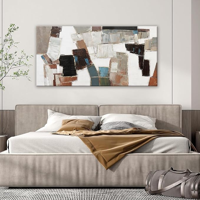 Dimpaga Abstract Canvas Wall Art Modern Wall Art Decor Pictures Wall Decor Minimalist Geometric Line Artwork for Walls Textured Wall Art Prints 20"X40" For Room Living Room Bedroom Office Decor