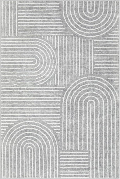 Lahome Abstract Area Rug 6x9, Soft Washable Rug for Living Room Ultra-Thin Non Slip, Modern Grey Rug Throw Carpet for Bedroom Dining Room Office Darrell (6'x9',Gray)