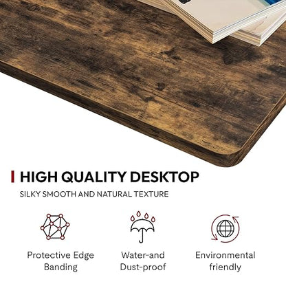 SANODESK Universal Tabletop 55"x28"x1" Thickness One-Piece Table Top Rectangular Particle Board for Standing Desk and Home Office Countertop DIY,Rustic Brown Desk Top