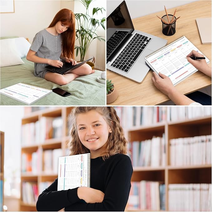2PC Weekly To Do List Notepad with 52 Undated Sheets（8.5"×11"）- Undated Weekly Desk Planner for Women & Man, School/Office Supplies
