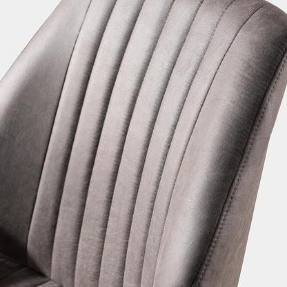 HOOOWOOO Faux Suede Leather Home Office Desk Chair,MCM Modern Ergonomic Task Work Chair,Computer Gaming Chair with Cushion Seat Mid Back for Long Hours(Charcoal Grey)