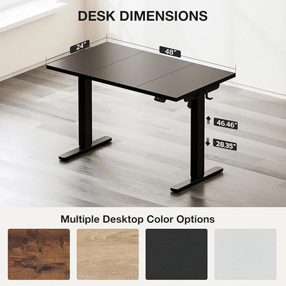 Acrolix Electric Standing Desk, Height Adjustable Home Office Desk with Memory Presets & Cable Management,Black Sit Stand Desk for Work from Home, Ergonomic Computer Desk (48" x 24")