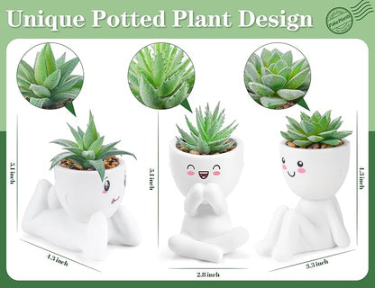 Der Rose 3 Pack Fake Plants for Office Desk Accessories Artificial Succulents Plants for Room Bathroom Home Decor for Women