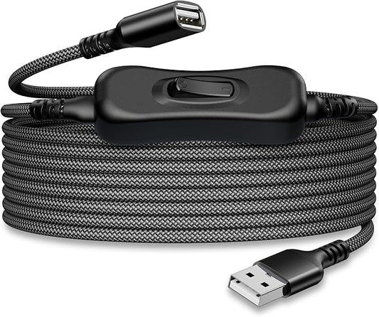 Itramax USB On Off Switch Cable,USB Extension Cable Support Data and Power 6.6FT/2M,Inline Power Switch,Male to Female with Toggle Switch for LED Lamp,LED Light Strips,Driving Recorder