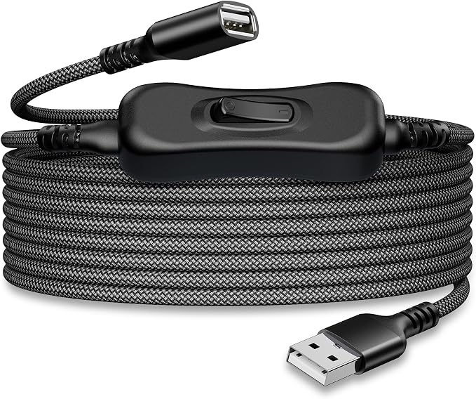 Itramax USB On Off Switch Cable,USB Extension Cable Support Data and Power 10FT/3M,Inline Power Switch,Male to Female with Toggle Switch for LED Lamp,LED Light Strips,Driving Recorder