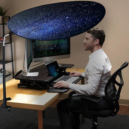Office Cubicle Desk Shade Anti-Glare Cover Light Sensitive Professionals Cubicle Light Blocker for Workspaces Desk Canopy 36" Circular Shading Light Shade with Clamp