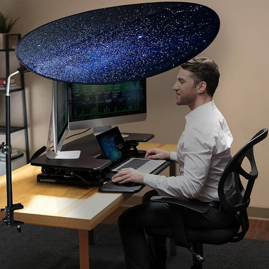 Office Cubicle Desk Shade Anti-Glare Cover Light Sensitive Professionals Cubicle Light Blocker for Workspaces Desk Canopy 36" Circular Shading Light Shade with Clamp