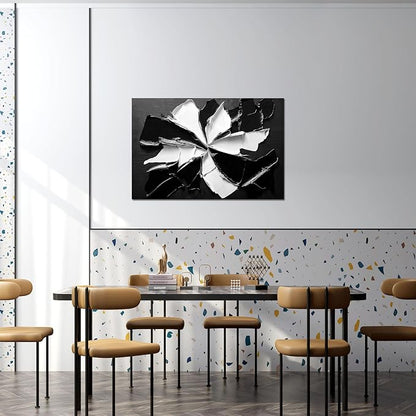 Abstract Wall Art Decor Modern Wall Art Pictures for Living Room Minimalist Black and White Wall Art Prints Abstract Canvas Art Wall Decor Flowers Artwork for Walls Home Office Decorations 24" X 36"