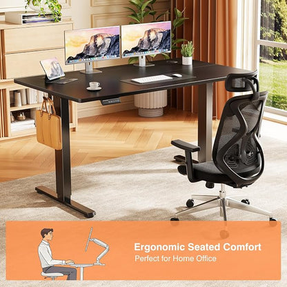 Sweetcrispy 48 Inch Electric Standing Desk, Height Adjustable Sit Stand Up Desk, Computer Workstation Home Office Gaming Rising Table with Memory Preset Splice Board,Black