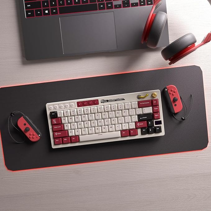 RK ROYAL KLUDGE M65 Wireless Mechanical Keyboard with Volume Knob, 60% Tri-Mode Gaming Keyboard 2.4G/BT/USB-C, Gasket Mount, Battery Display, PBT Keycaps, Hot-Swappable Cream Switch, White