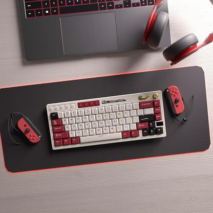 RK ROYAL KLUDGE M65 Wireless Mechanical Keyboard with Volume Knob, 60% Tri-Mode Gaming Keyboard 2.4G/BT/USB-C, Gasket Mount, Battery Display, PBT Keycaps, Hot-Swappable Cream Switch, White