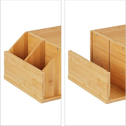 Relaxdays Bamboo Monitor Stand, Natural, 16 x 57.5 x 25 cm