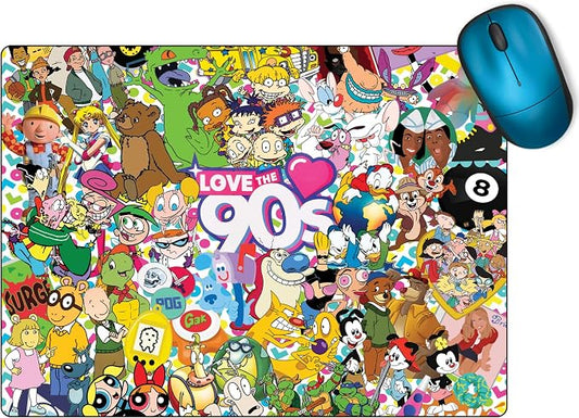 The Cool Mouse Pad Love the 90s Themed for Computer Laptop Home Office Gaming Working Desk Desktop Accessories Non-Slip Rubber Mouse Pad