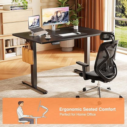 Sweetcrispy Electric Standing Desk Height Adjustable, 40 Inch Sit Stand Up Desk, Home Office Rising Gaming Table Computer Workstation with Memory Preset Splice Board, Black
