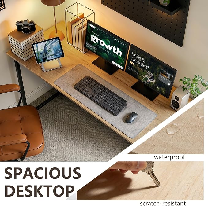 BestOffice Computer Desk,Home Office Desk, Modern Simple Style for Home Office Study Writing (Nature, 55 Inch)