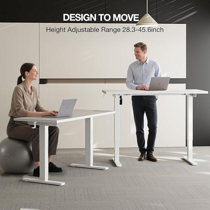 Acrolix Electric Standing Desk, Height Adjustable Home Office Desk with Memory Presets & Cable Management,White Sit Stand Desk for Work from Home, Ergonomic Computer Desk (63" x 24")