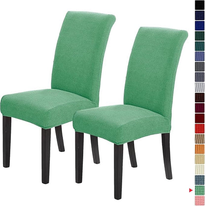 Chair Covers for Dining Room Set of 2, Stretchy Dining Chair Covers, Textured Jacquard Kitchen Chair Slipcovers, Classy Decor for Home and Banquet (Sage, 2 Pack)