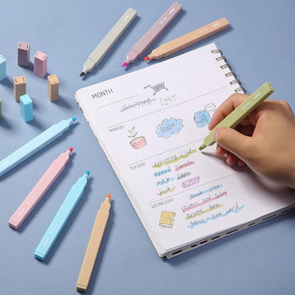 Mr. Pen- Aesthetic Highlighters No Bleed, 8 Pack, Pastel & Vintage Colors | Chisel Tip, Cute Highlighters Assorted Colors for Journaling, Highlighting, Underlining, Fast Dry, Back to School Supplies
