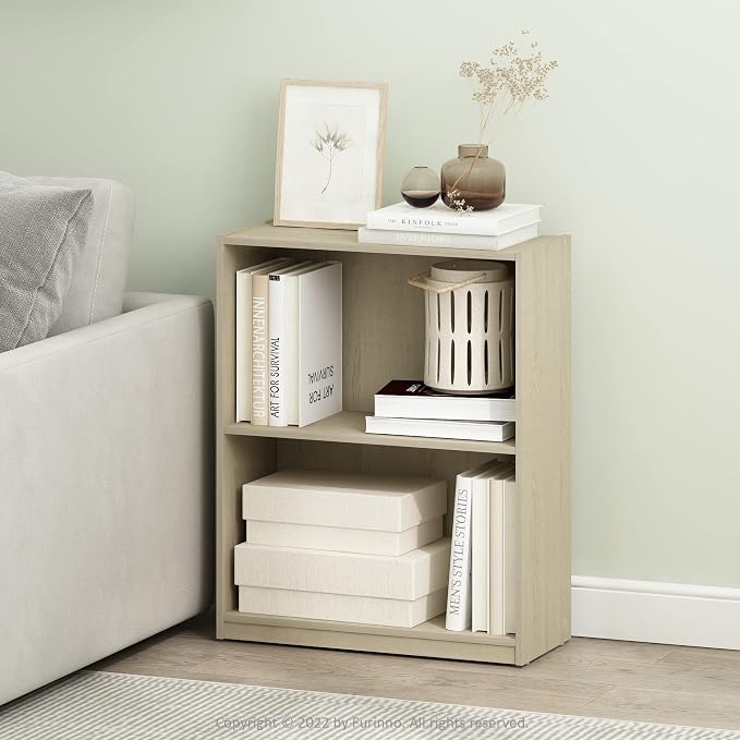 Furinno Gruen 2-Tier Open Shelf Bookcase, Metropolitan Pine