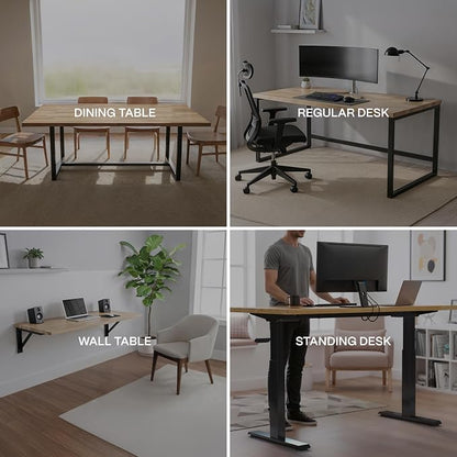COREMINDED Solid Wood Desk Table Top – Pre-Finished 1.2” Thick Tabletop - Universal Fit for Standing Desks, Countertops & Workstations (55" x 30", Rubberwood)