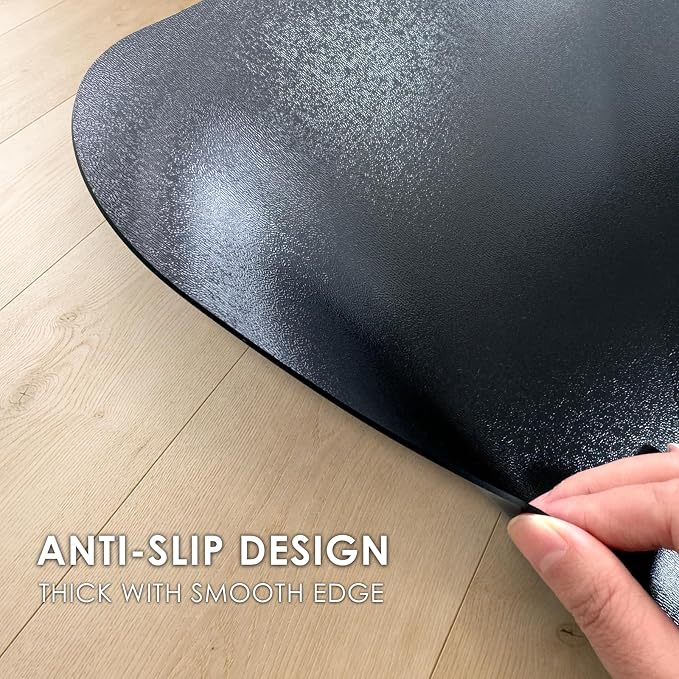 Kuyal Chair mat for Hardwood Floor 46 x 46 inches Rectangle Floor Mats Wood/Tile Protection Mat for Office & Home, Black