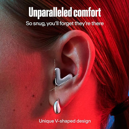 Alpine Tune Earplugs, Concert Ear Plugs for Noise Reduction, High Fidelity Music Quality, 19dB Hearing Protection with Crystal Clear Sound, Incl. 4 Sizes, For Parties, Raves, Festivals & Clubs, Silver