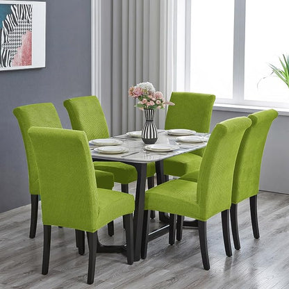 Stretch Chair Covers for Dining Room Set of 8, Removable Washable Dining Room Chair Covers, Dining Chair Slipcovers Seat Protector, Great Decor for Home and Banquet (Apple Green, 8 Pack)
