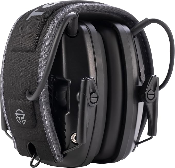 CyberMuff E – Electronic Shooting Ear Protection Earmuffs | NRR 24dB, Memory foam ear cushion, Padded headband, Compact folding design, Ergonomic design, Comfortable