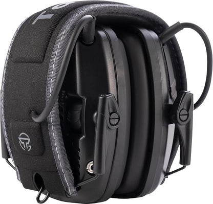 CyberMuff E – Electronic Shooting Ear Protection Earmuffs | NRR 24dB, Memory foam ear cushion, Padded headband, Compact folding design, Ergonomic design, Comfortable