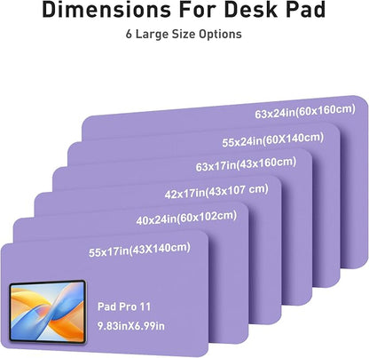 Aothia Faux Leather Desk Mat for Keyboard & Mouse (Light Purple, 42" x 17") | Creates One Clean Surface For Your Keyboard, Mouse And Laptop, Helping Keep Your Workspace Organized Every Day